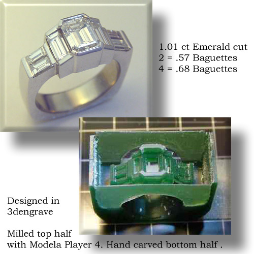 Emerald Cut Diamond 6 Baguettes
