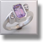1.690 ct Emerald Cut Lavender Sapphire and diamonds
Designed in 3dengrave mill in 3dengrave
