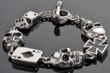 This bracelet was made entirely with the MDX15.  This master model was made in sterling silver because we do not have the equipment needed to cast stainless. The skull and dice I scanned, ace, cross were built in 3D Engrave. 70 other sterling silver master models were made for my new line of stainless steel jewelry. Check them all out at www.skullbonesjewelry.com.